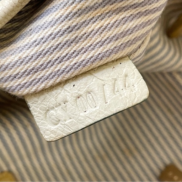 Celine blue and white monogram canvas and leather satchel bag - Picture 8 of 8